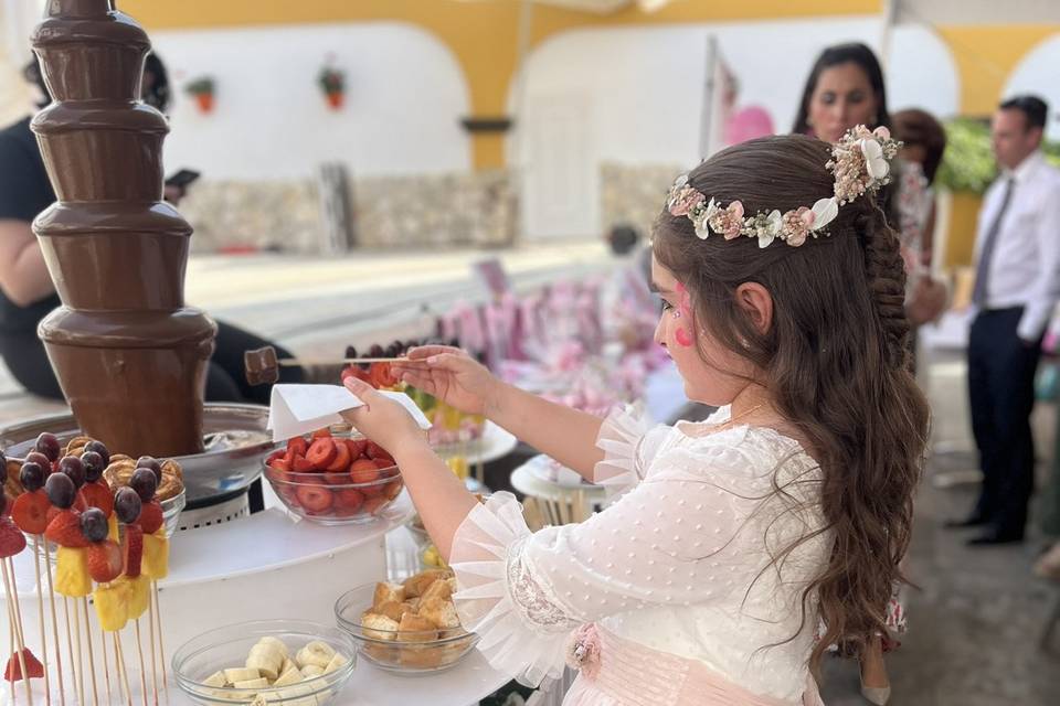 Fuente de chocolate para niña