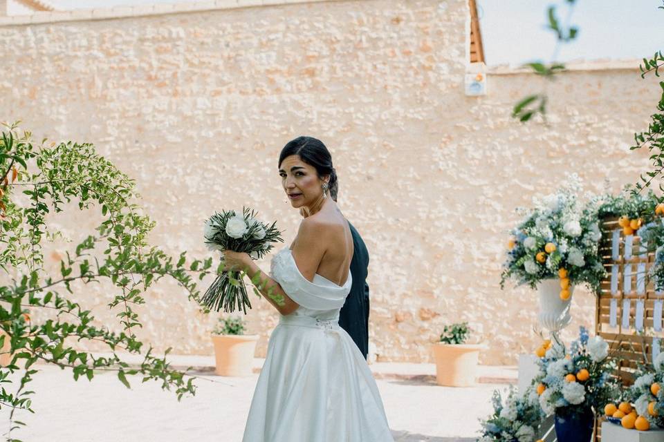 Cola vestido novia