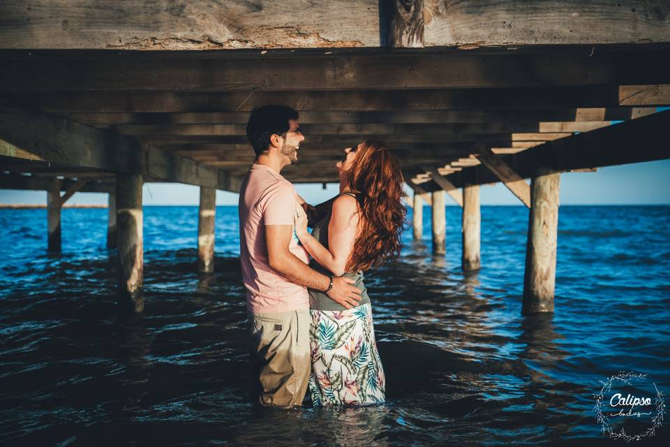 Preboda en el muelle. Mar