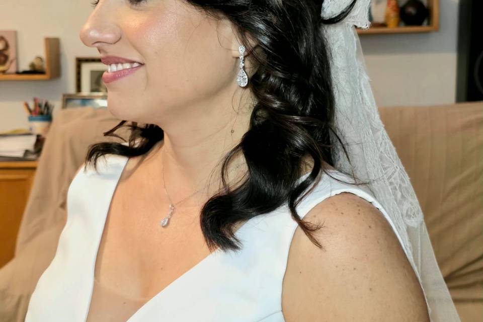 Perfil velo con flores preserv