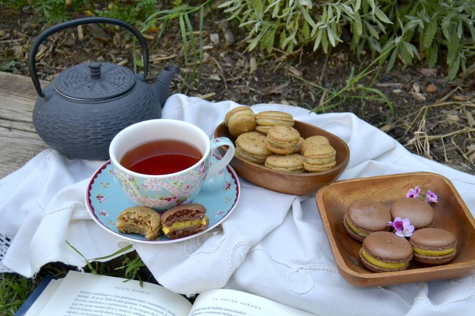 Merendando macarons