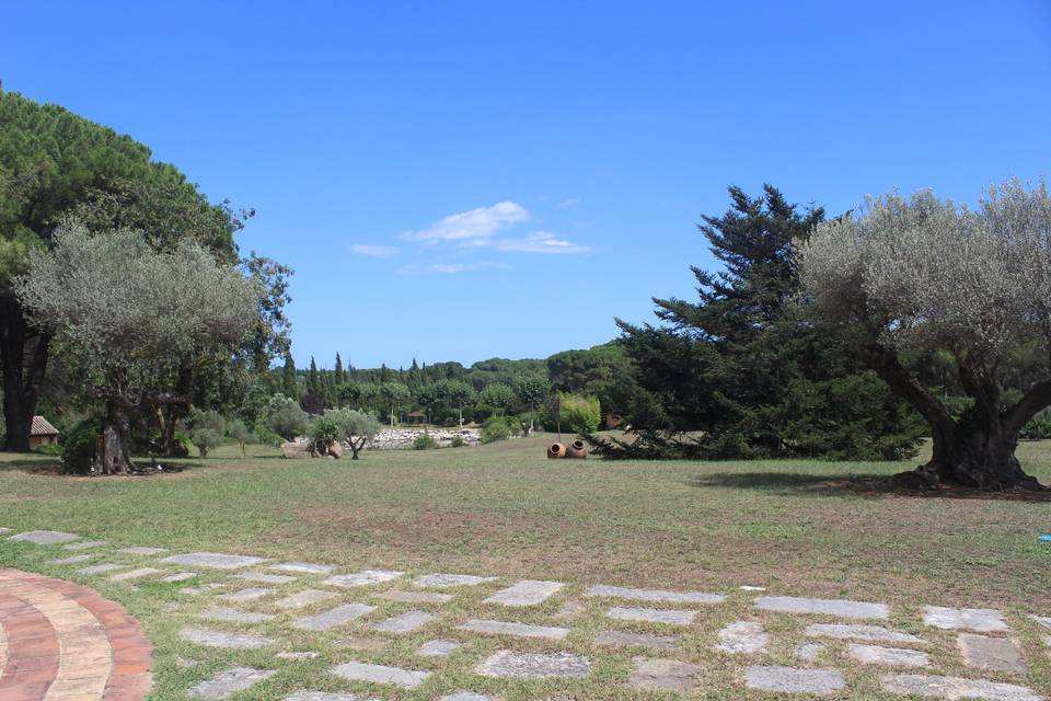 Jardines y lago