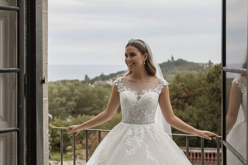 Novia en capas