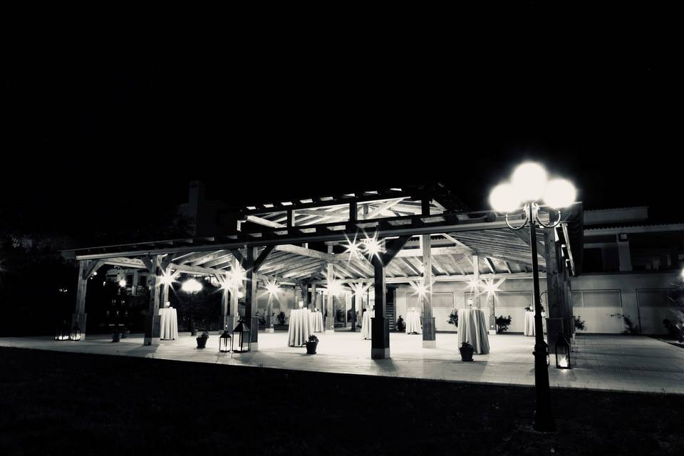 Pérgola de noche