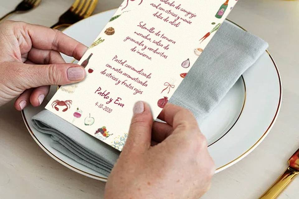 Minuta con acuarelas