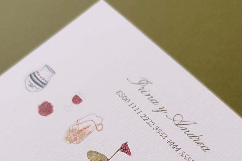 Tarjeta de cuenta con acuarela