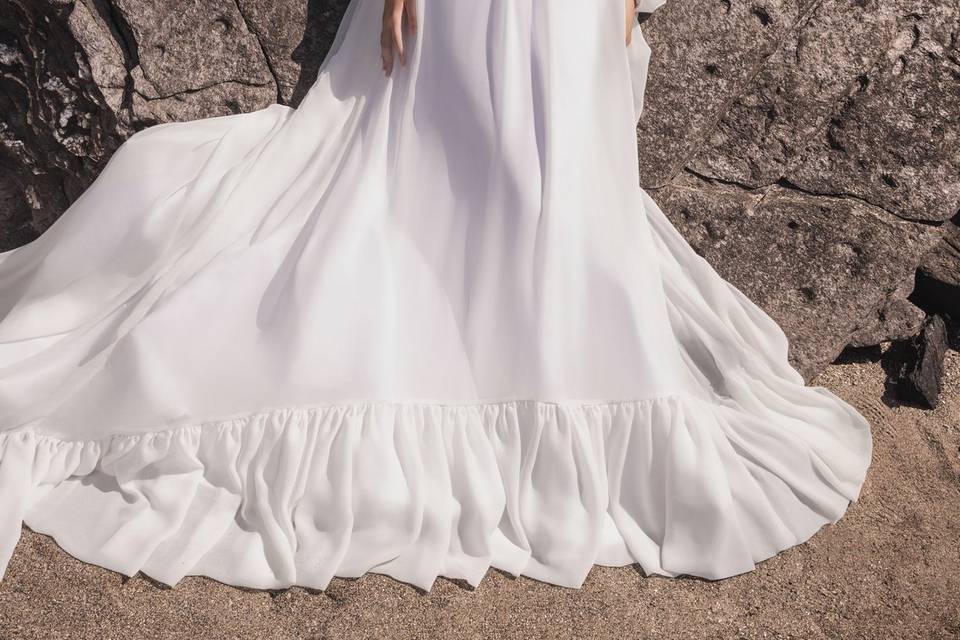 Vestido boho gasa pedrería