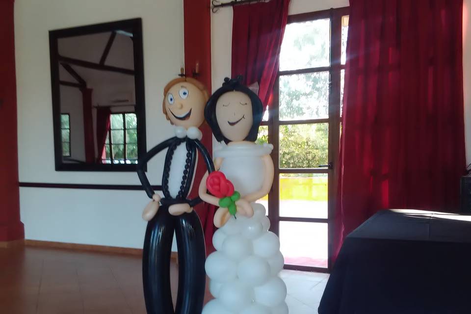 Novios de globos para el salón