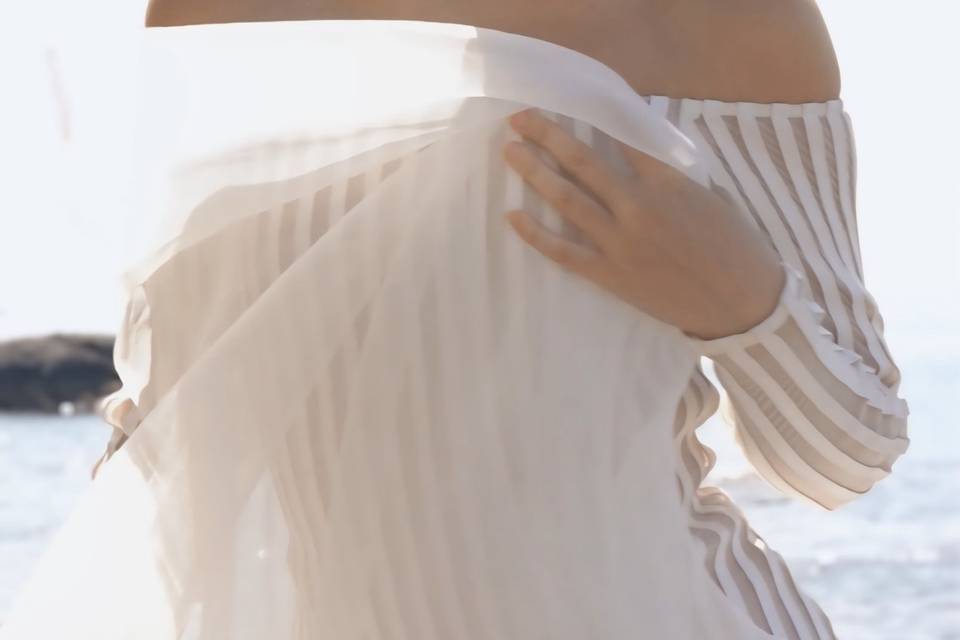 Vestido falda organza