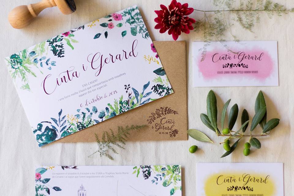 Invitación y papelería