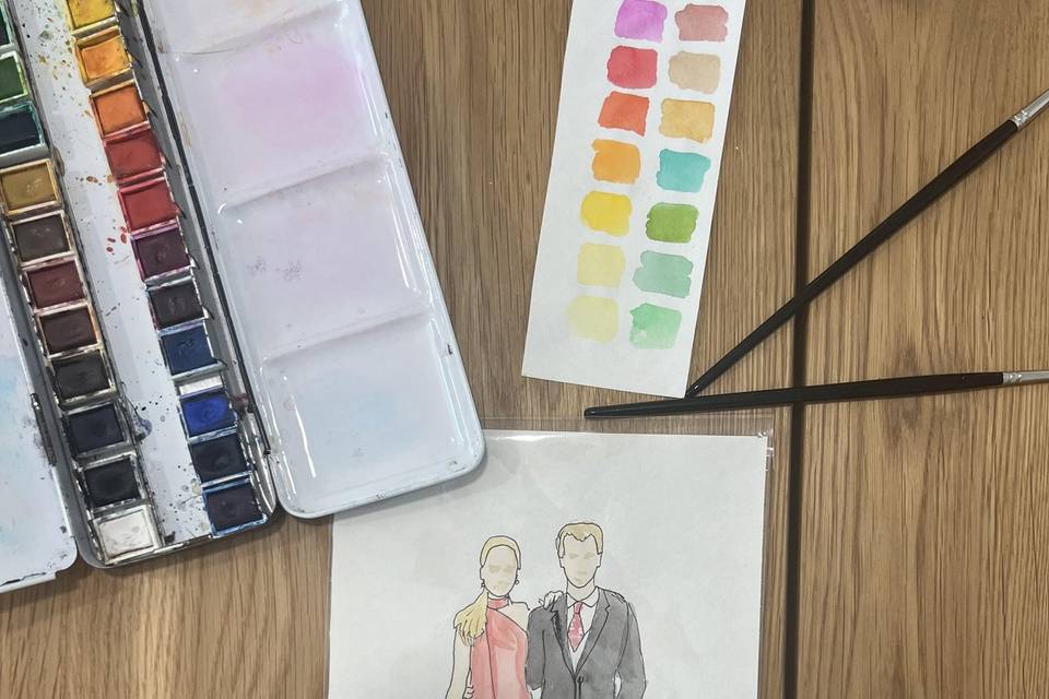 Ilustración con acuarela