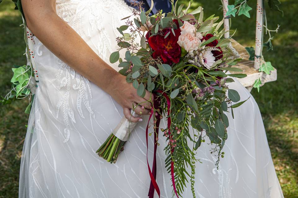 Ramo de novia con flor natural