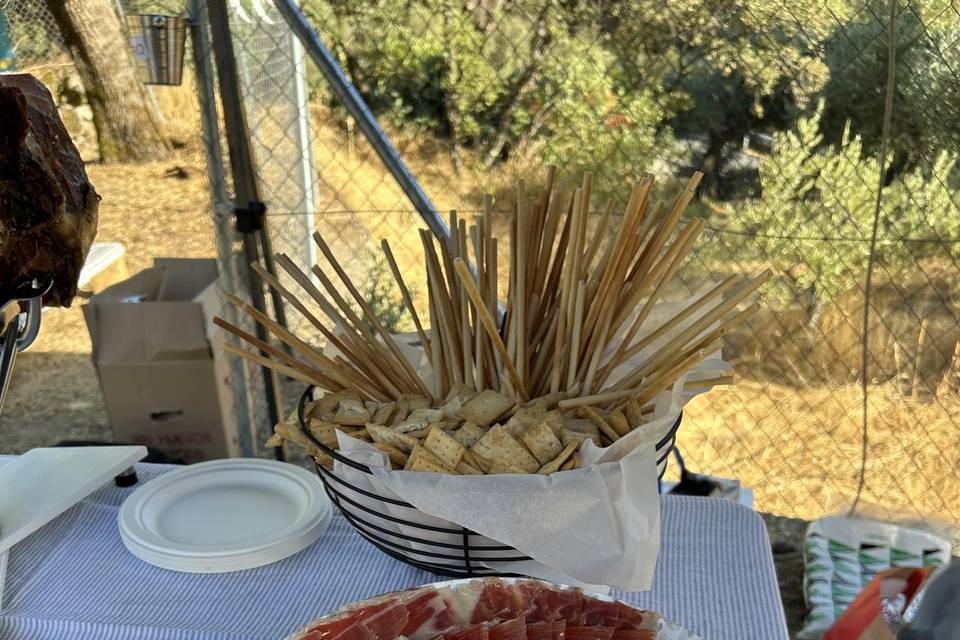 Plato con rosa central