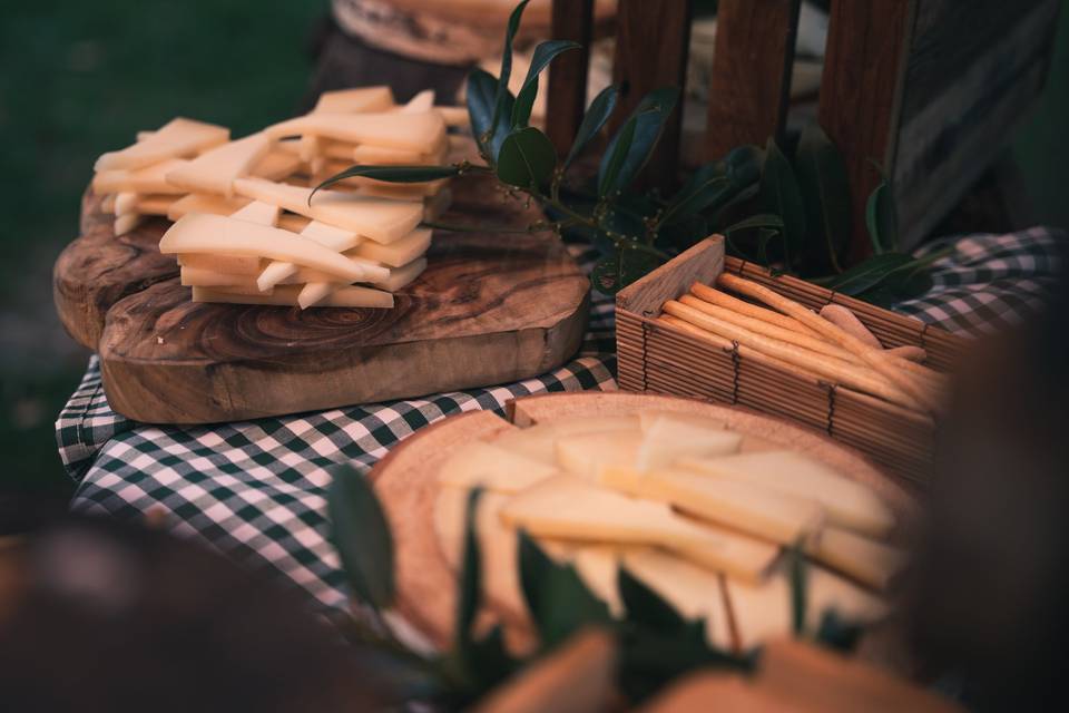 Detalle mesa de quesos