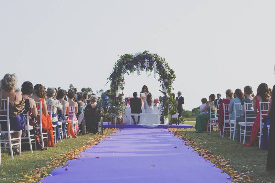 Boda de I&D en el campo de golf