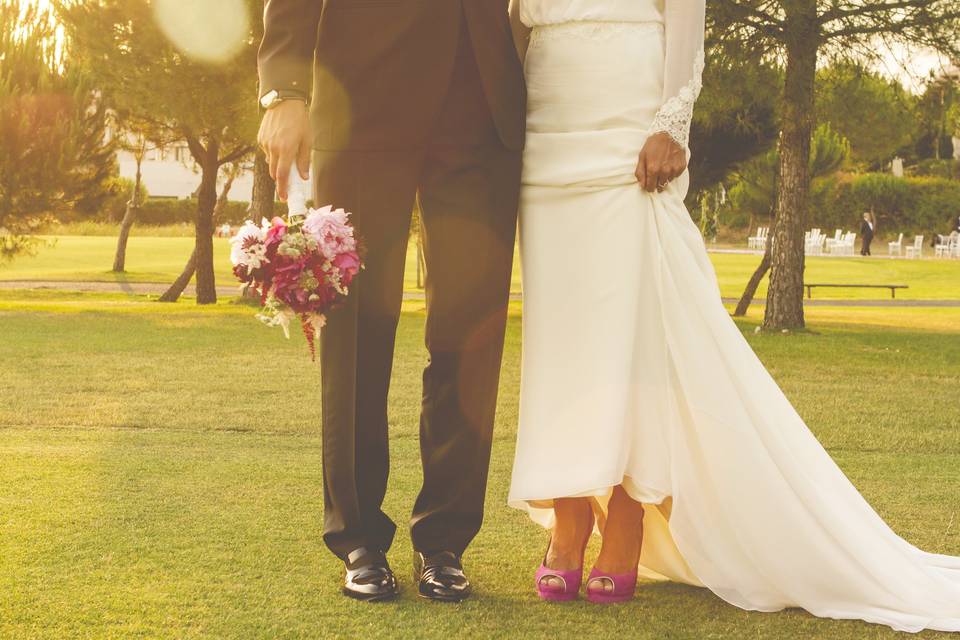 Boda de I&D en el campo de golf