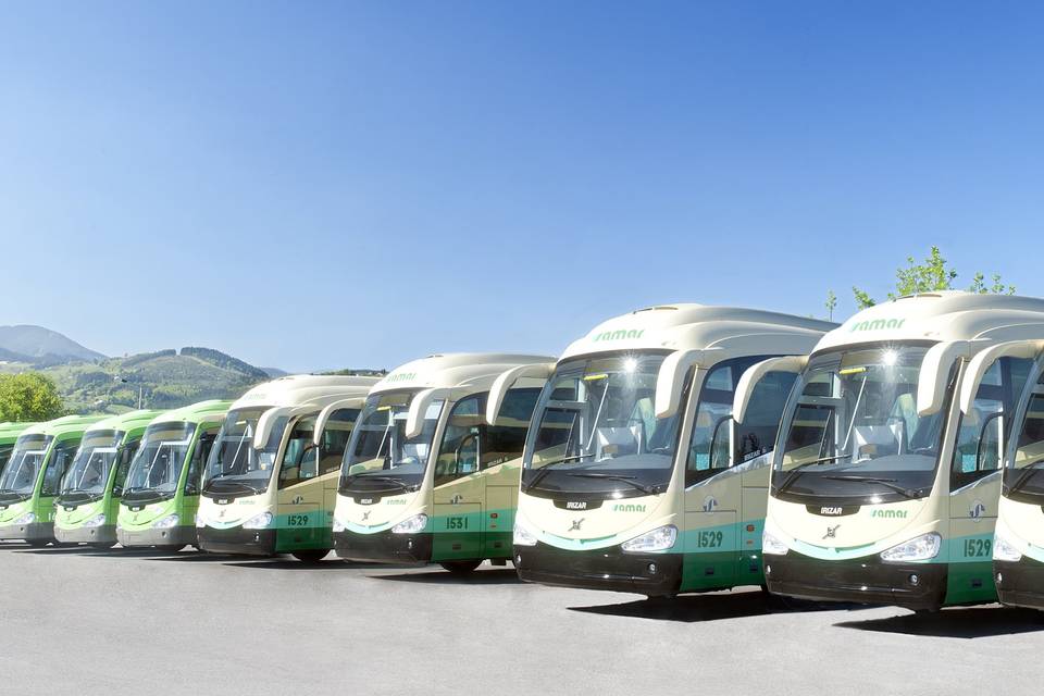 Extensa flota de buses