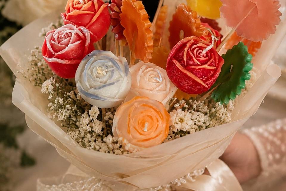 Ramo de novia velas