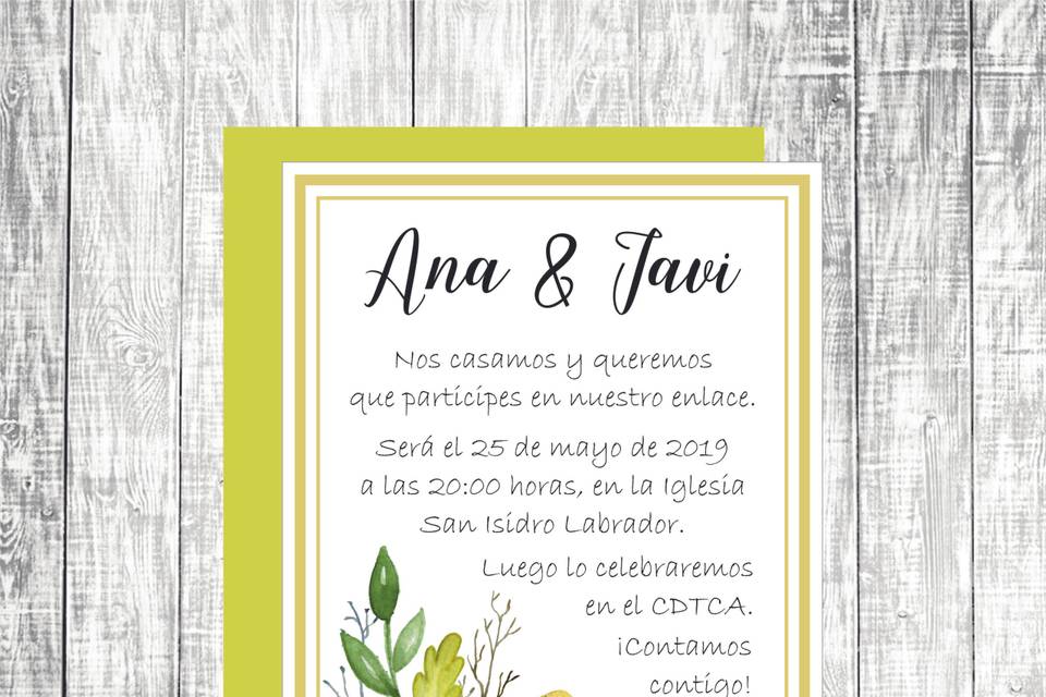 Invitación Boda