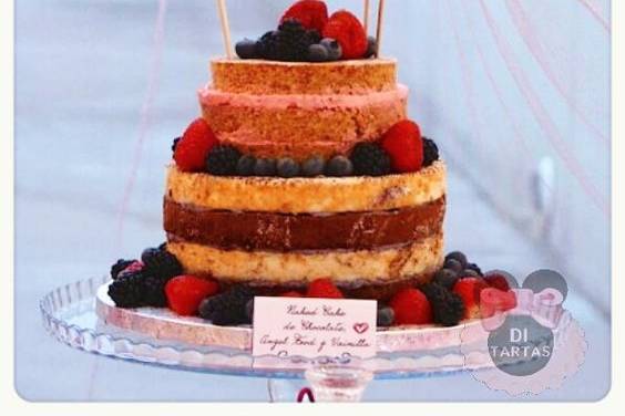 Tarta naked - cake bicolor