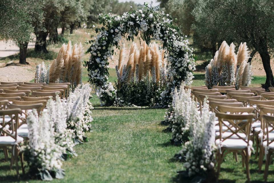 Decoración floral de banquete