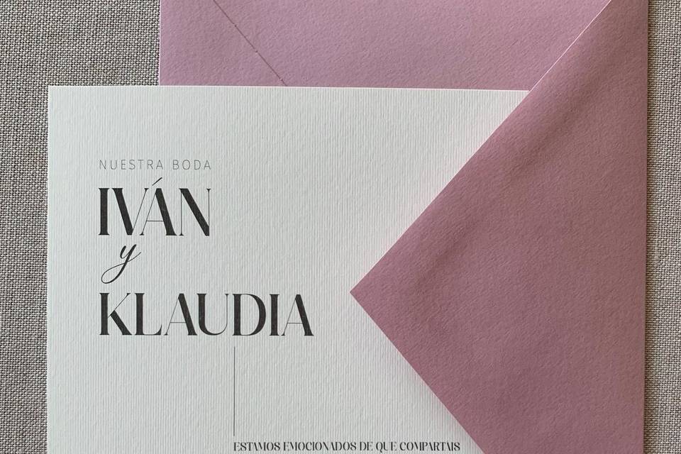 Invitación con sobre