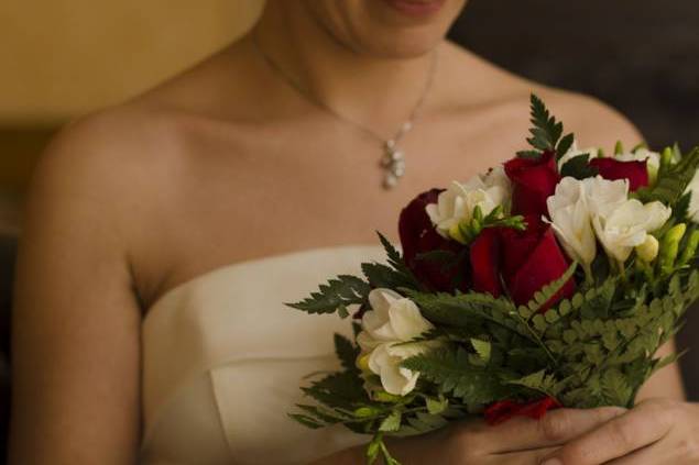 Novia en tonos rosas