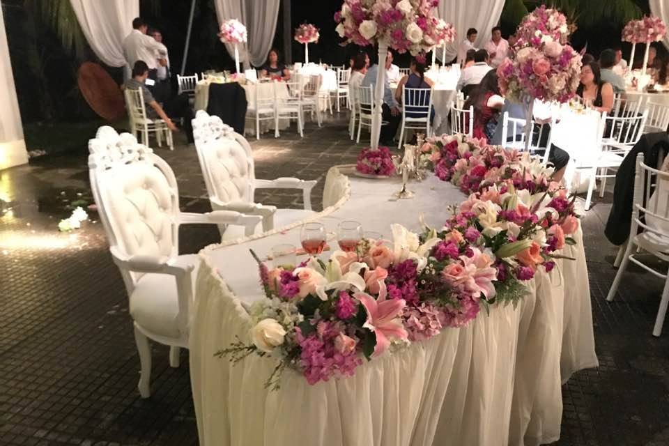 Centro de mesa de novios