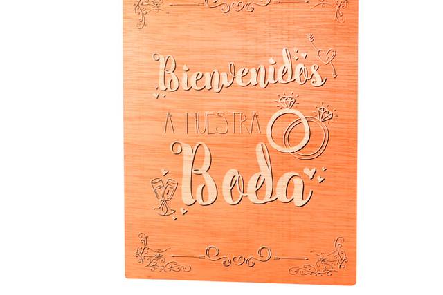 Cartel de madera bienvenidos