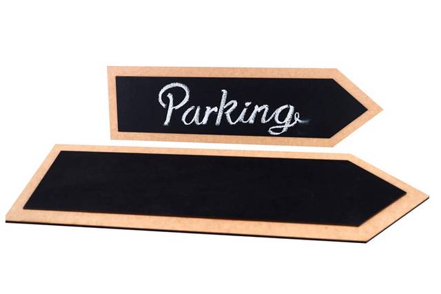 Cartel flecha parking