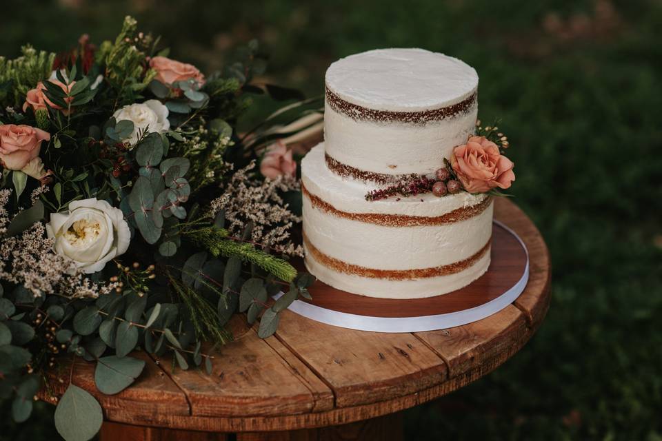 Tarta de boda estilo boho