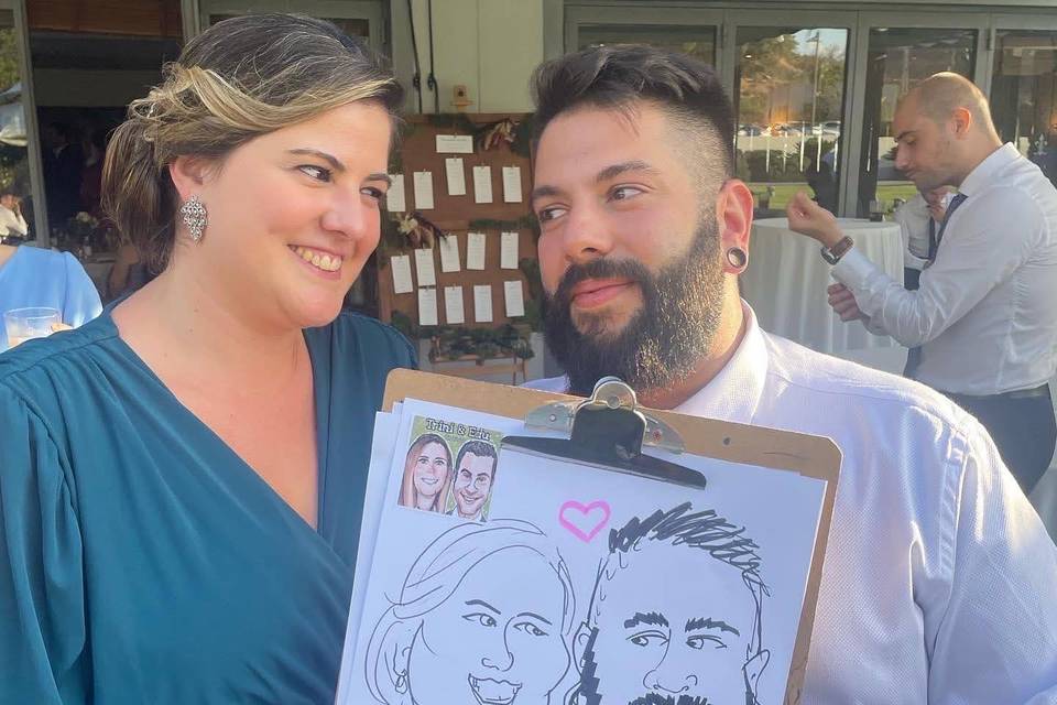 Caricatura pareja