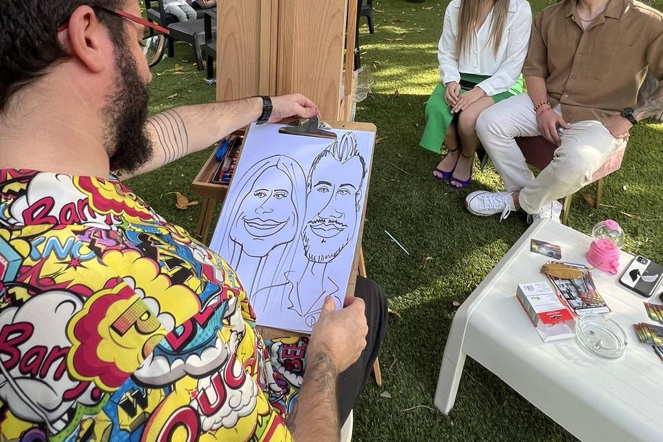 Caricatura pareja