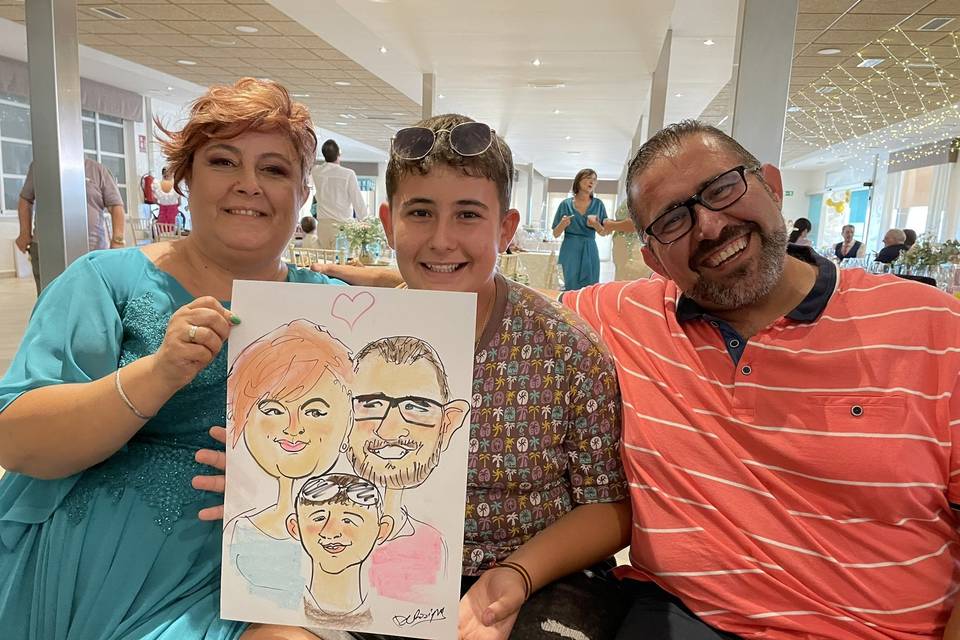 Caricatura a color familia