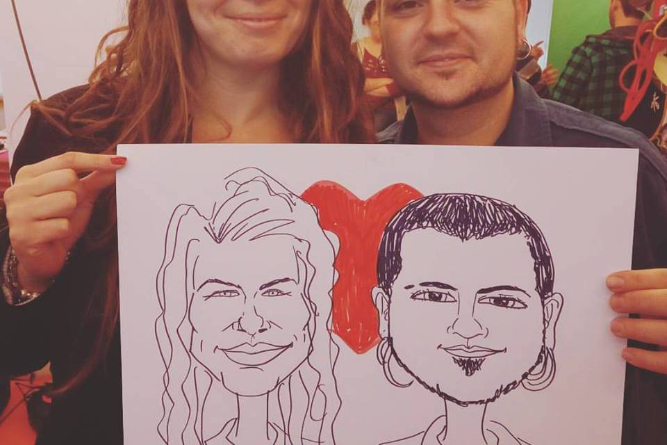 Caricatura en feria