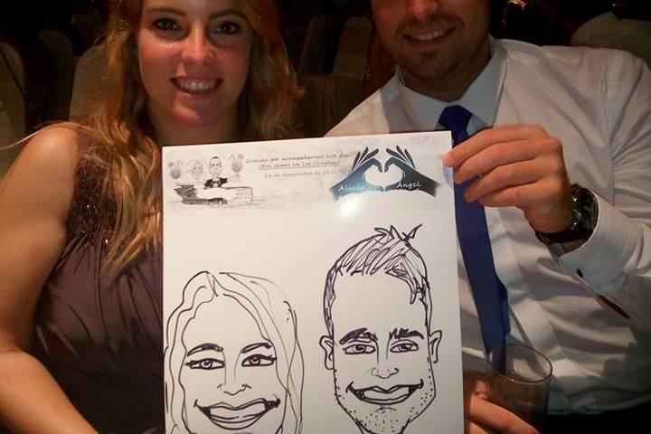 Caricatura en boda