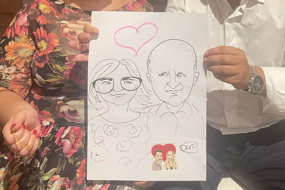 Caricatura pareja