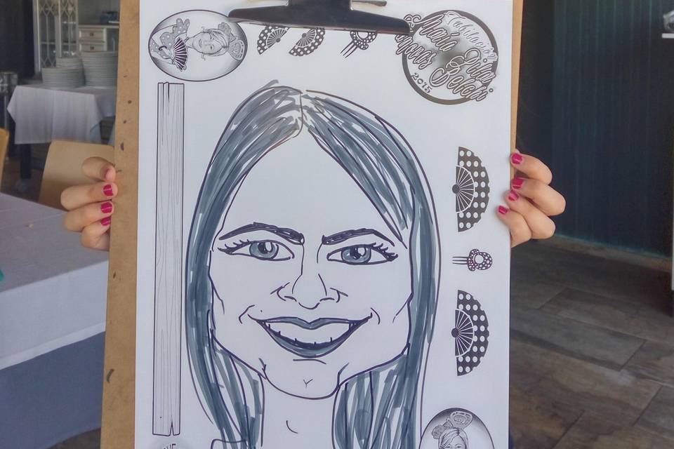 Caricatura en fiesta