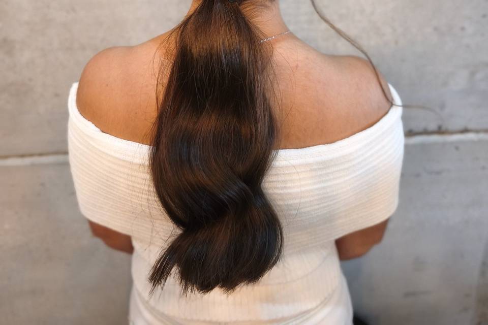 Novia coleta glam