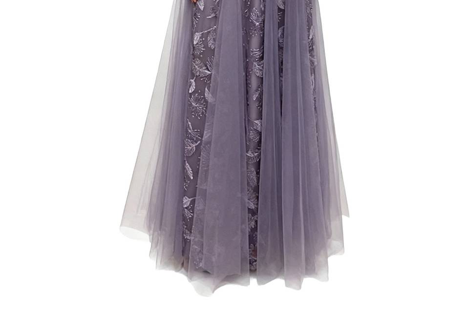 Vestido lila con manga