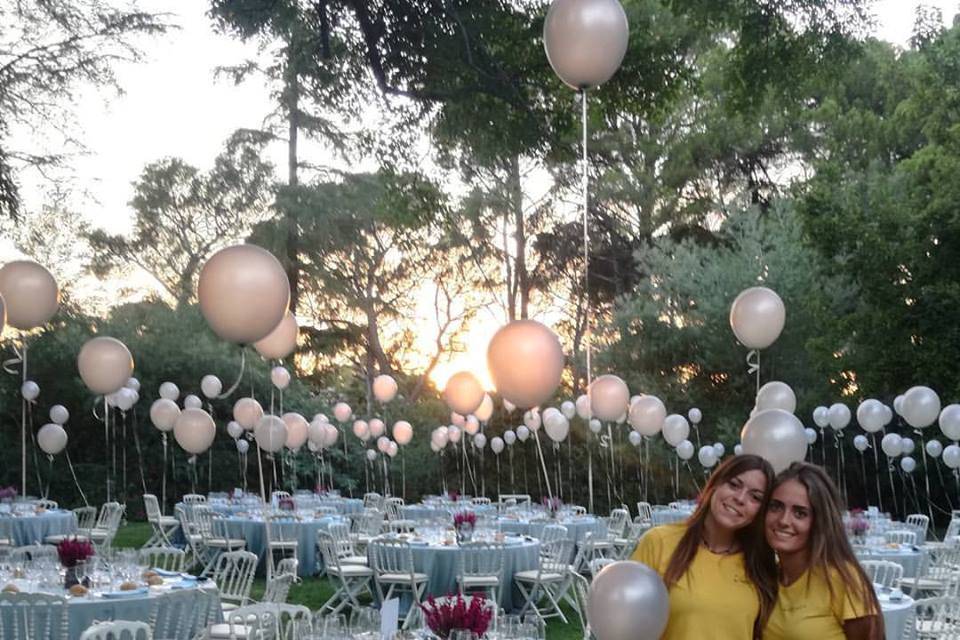 Decoración con globos en bodas