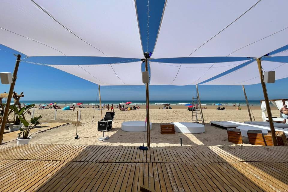 Toldos vela con bambú