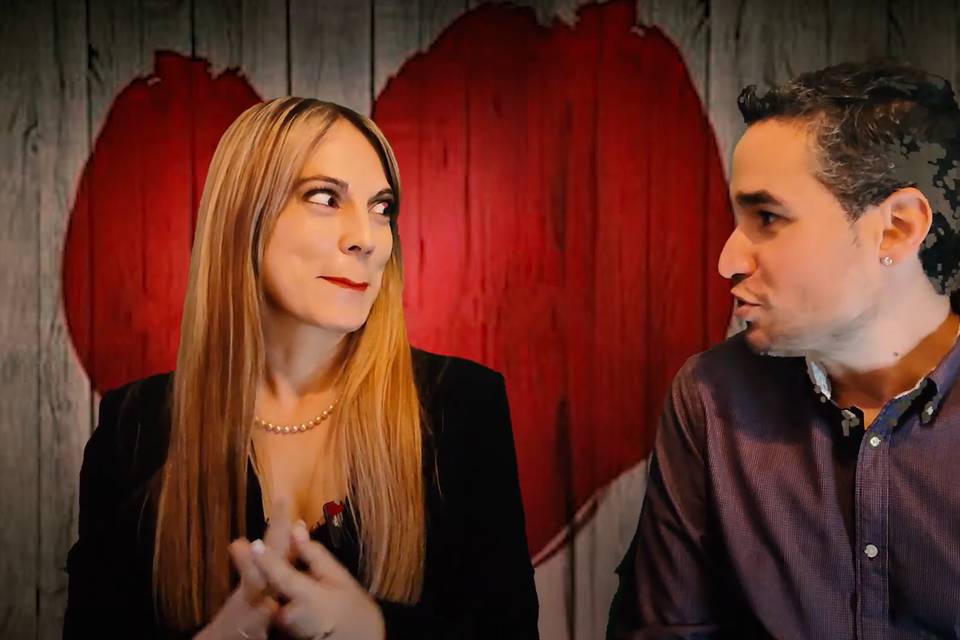 Pareja en vídeo de humor