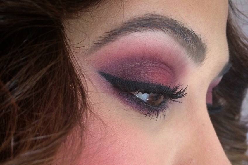 Maquillaje en tonos rosados