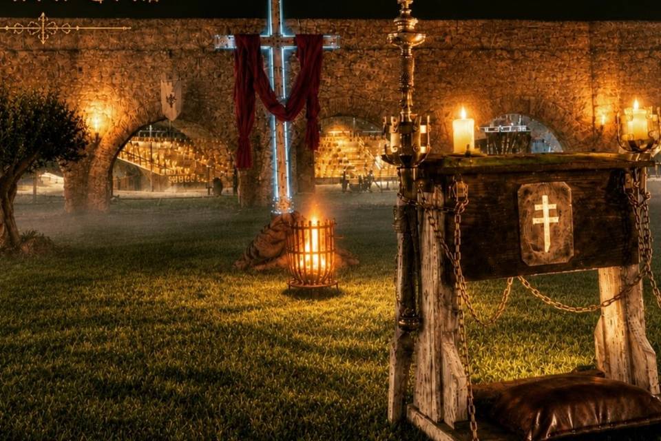 Escenario de oración medieval