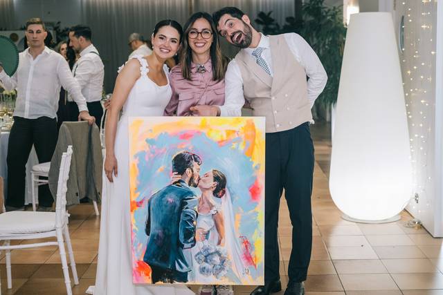 Fondo pintado por los invitado