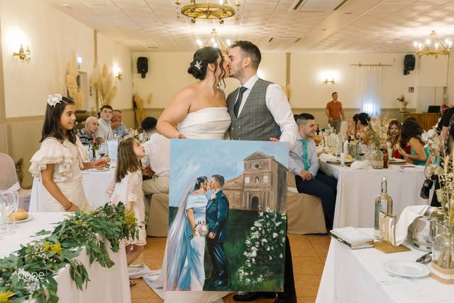 Los novios y su obra