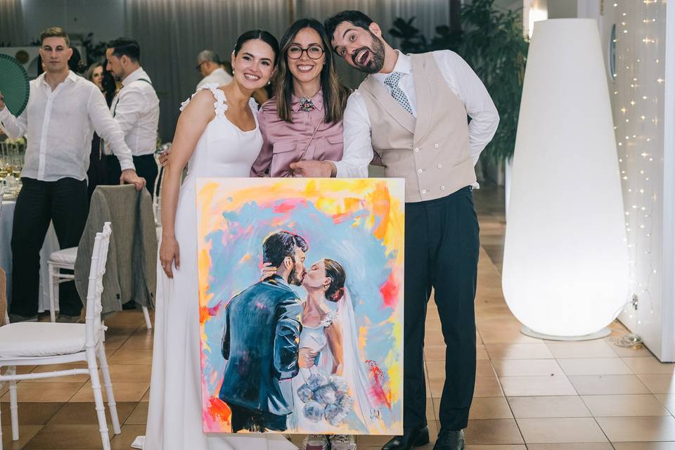 Fondo pintado por los invitado