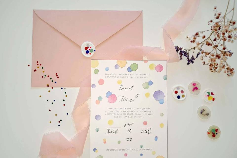 Invitación Danza de confetti