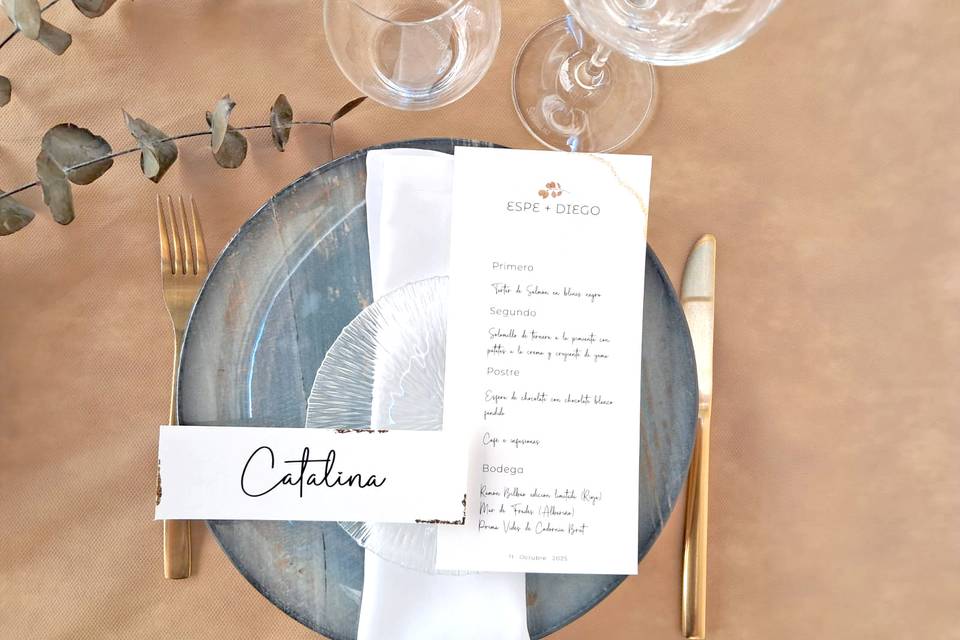 Menú invitación Oro